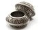 2 34mm x 16mm Large Rondelle Silver Plated Plastic Beads - Vintage Macrame Beads